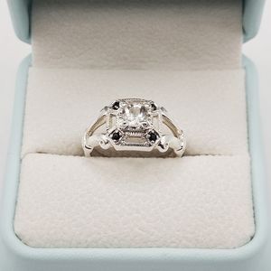 Vintage White Topaz and Sapphire Ring